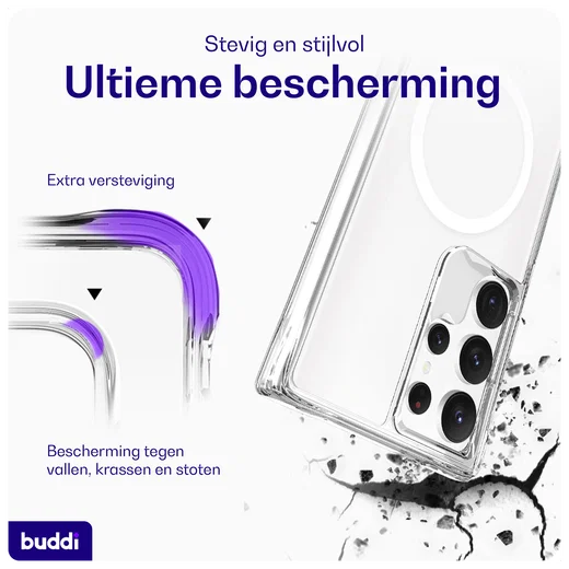 Buddi Core Samsung Galaxy S25 Ultra Hoesje MagSafe Back Cover Transparant afbeelding 3