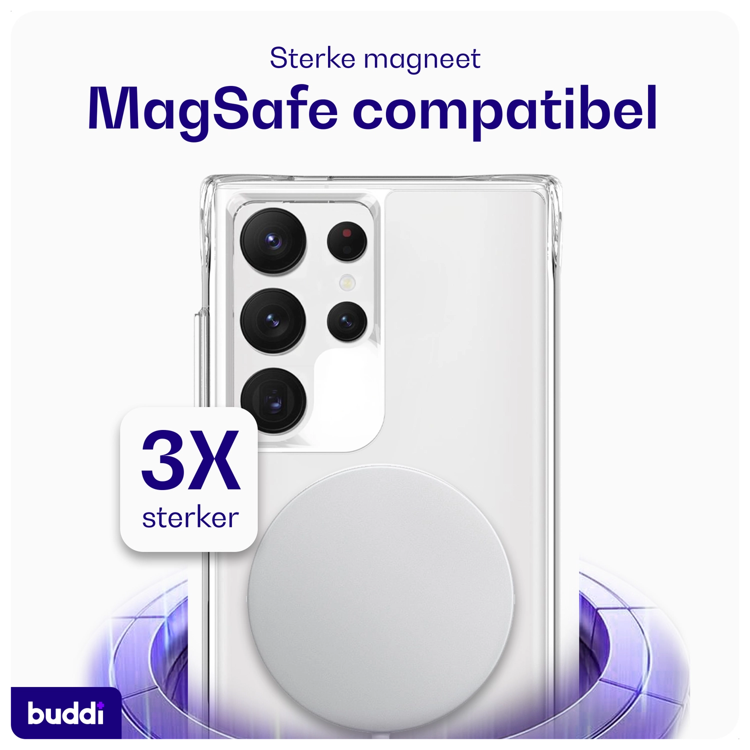 Buddi Core Samsung Galaxy S25 Ultra Hoesje MagSafe Back Cover Transparant afbeelding 4