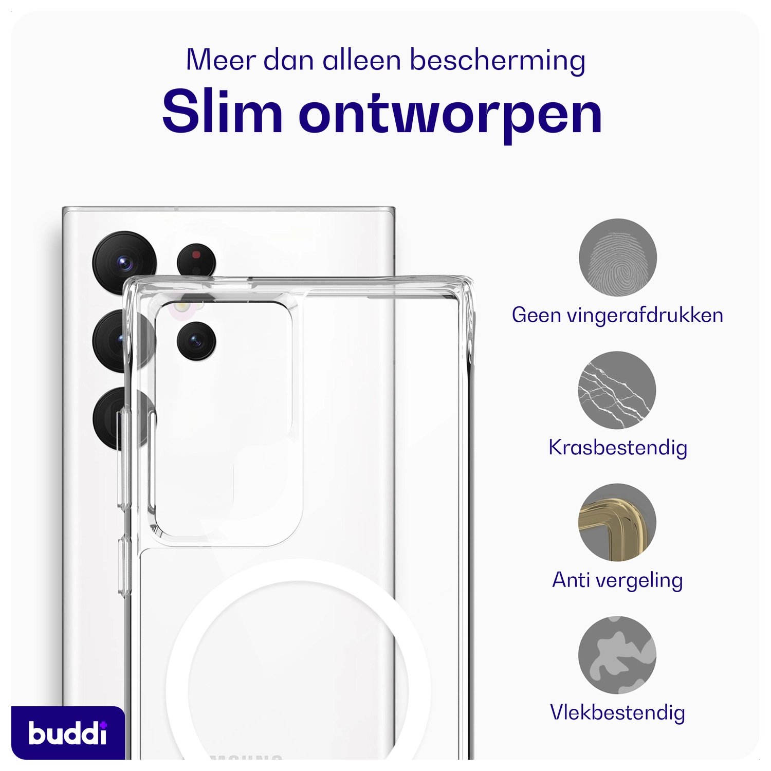 Buddi Core Samsung Galaxy S25 Ultra Hoesje MagSafe Back Cover Transparant afbeelding 5