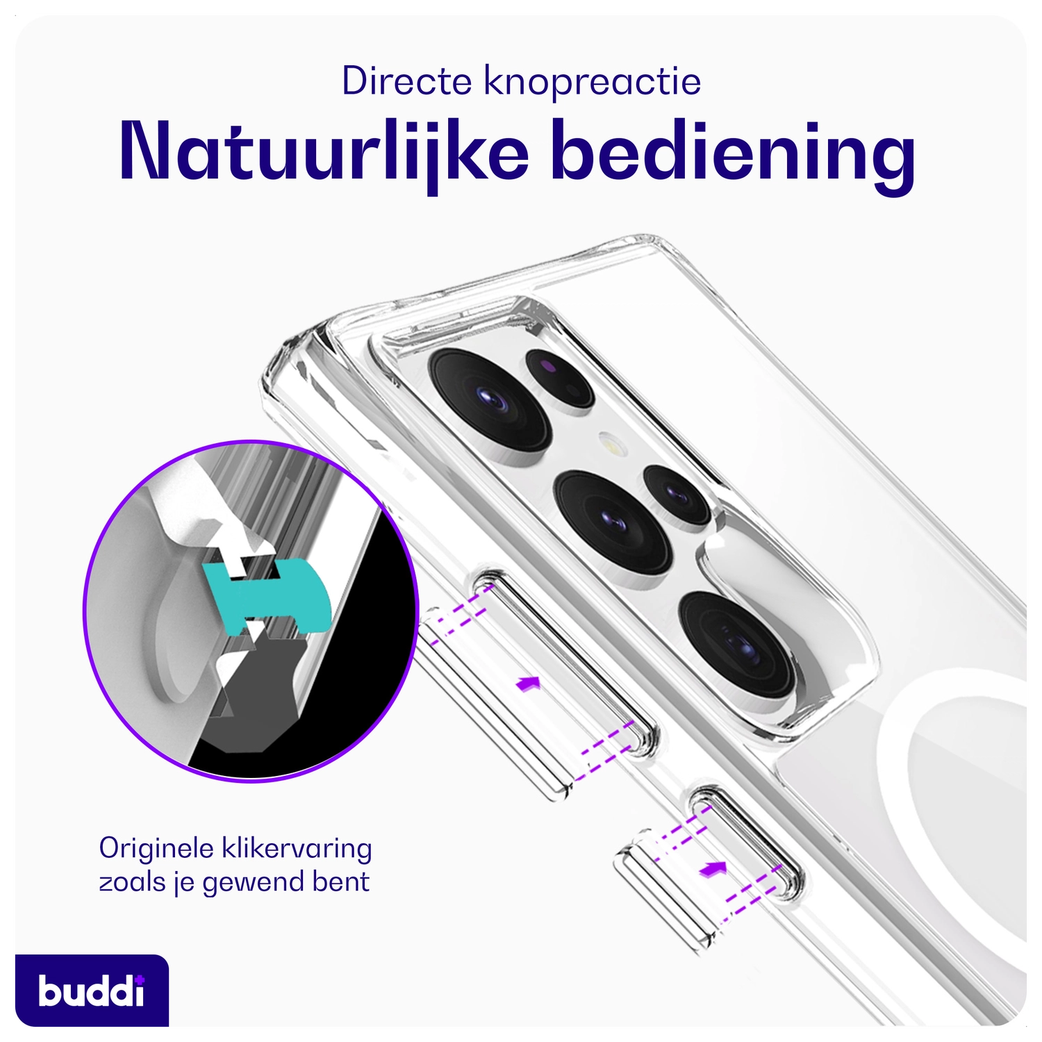 Buddi Core Samsung Galaxy S25 Ultra Hoesje MagSafe Back Cover Transparant afbeelding 7