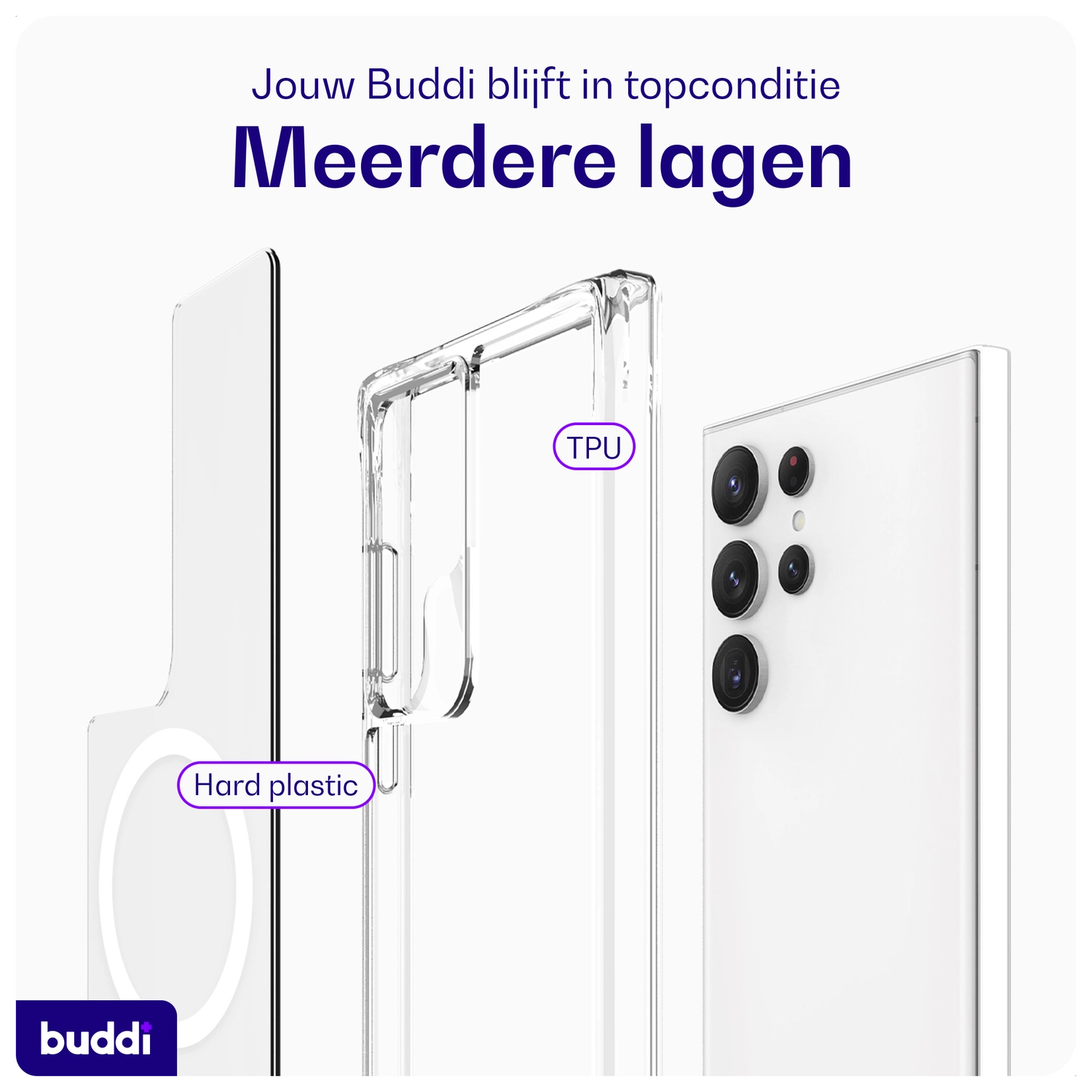Buddi Core Samsung Galaxy S25 Ultra Hoesje MagSafe Back Cover Transparant afbeelding 8