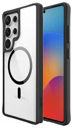 Buddi Hybrid Samsung Galaxy S25 Ultra Hoesje MagSafe Transparant Zwart afbeelding