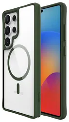 Buddi Hybrid Samsung Galaxy S25 Ultra Hoesje MagSafe Transparant Groen afbeelding