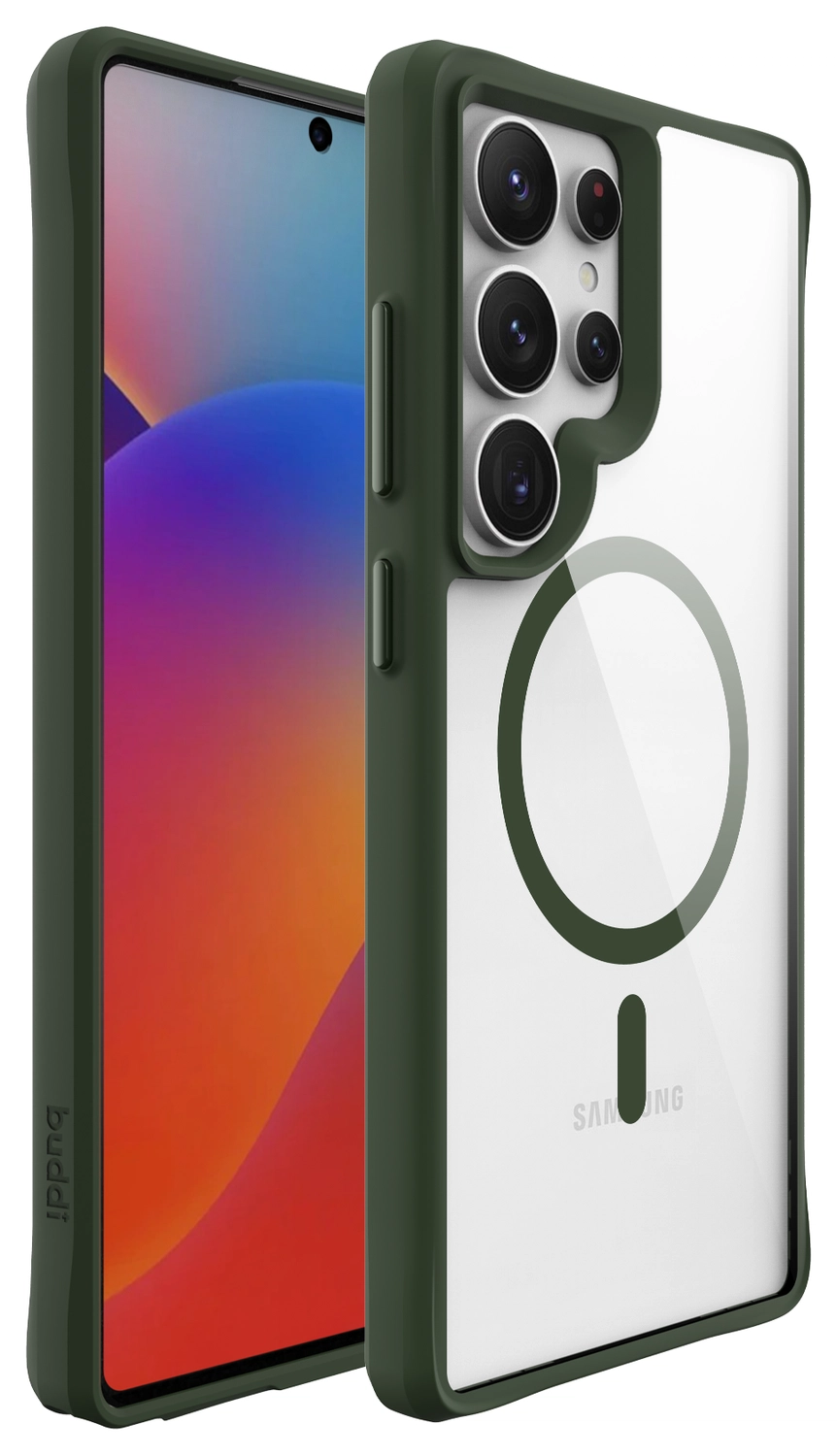 Buddi Hybrid Samsung Galaxy S25 Ultra Hoesje MagSafe Transparant Groen afbeelding 9