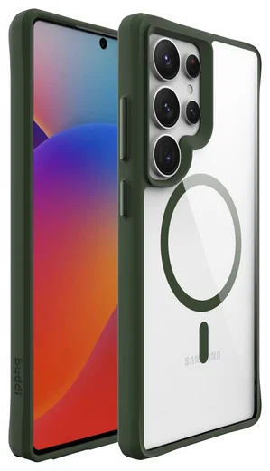 Buddi Hybrid Samsung Galaxy S25 Ultra Hoesje MagSafe Transparant Groen afbeelding 9