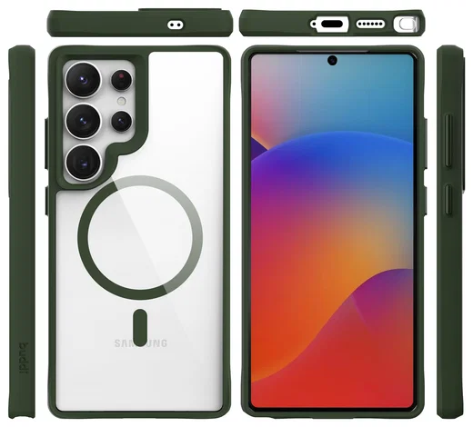 Buddi Hybrid Samsung Galaxy S25 Ultra Hoesje MagSafe Transparant Groen afbeelding 10