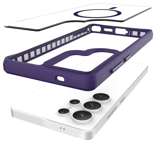 Buddi Hybrid Samsung Galaxy S25 Ultra Hoesje MagSafe Transparant Paars afbeelding 11