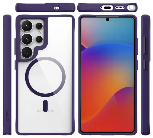Buddi Hybrid Samsung Galaxy S25 Ultra Hoesje MagSafe Transparant Paars afbeelding 10