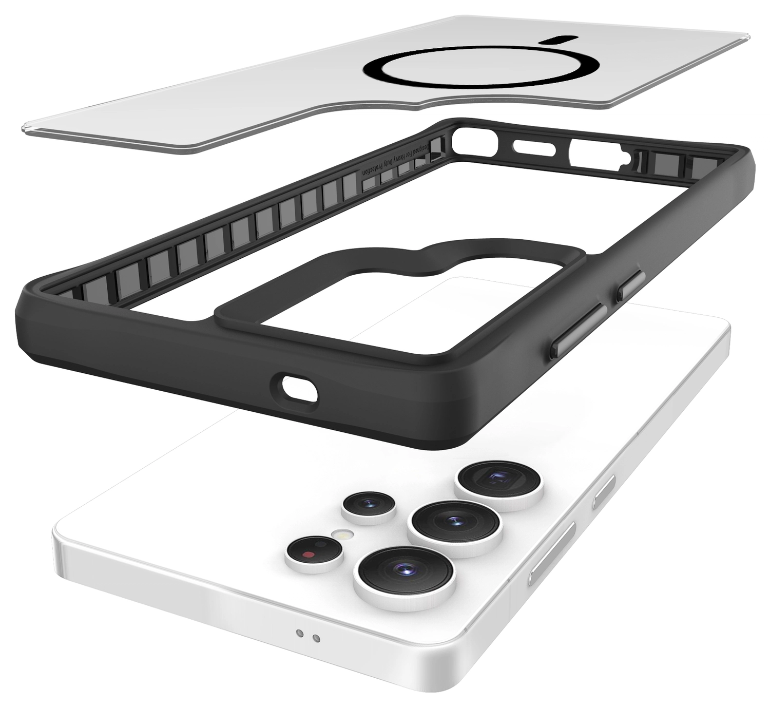 Buddi Hybrid Samsung Galaxy S25 Ultra Hoesje MagSafe Matte Zwart afbeelding 11