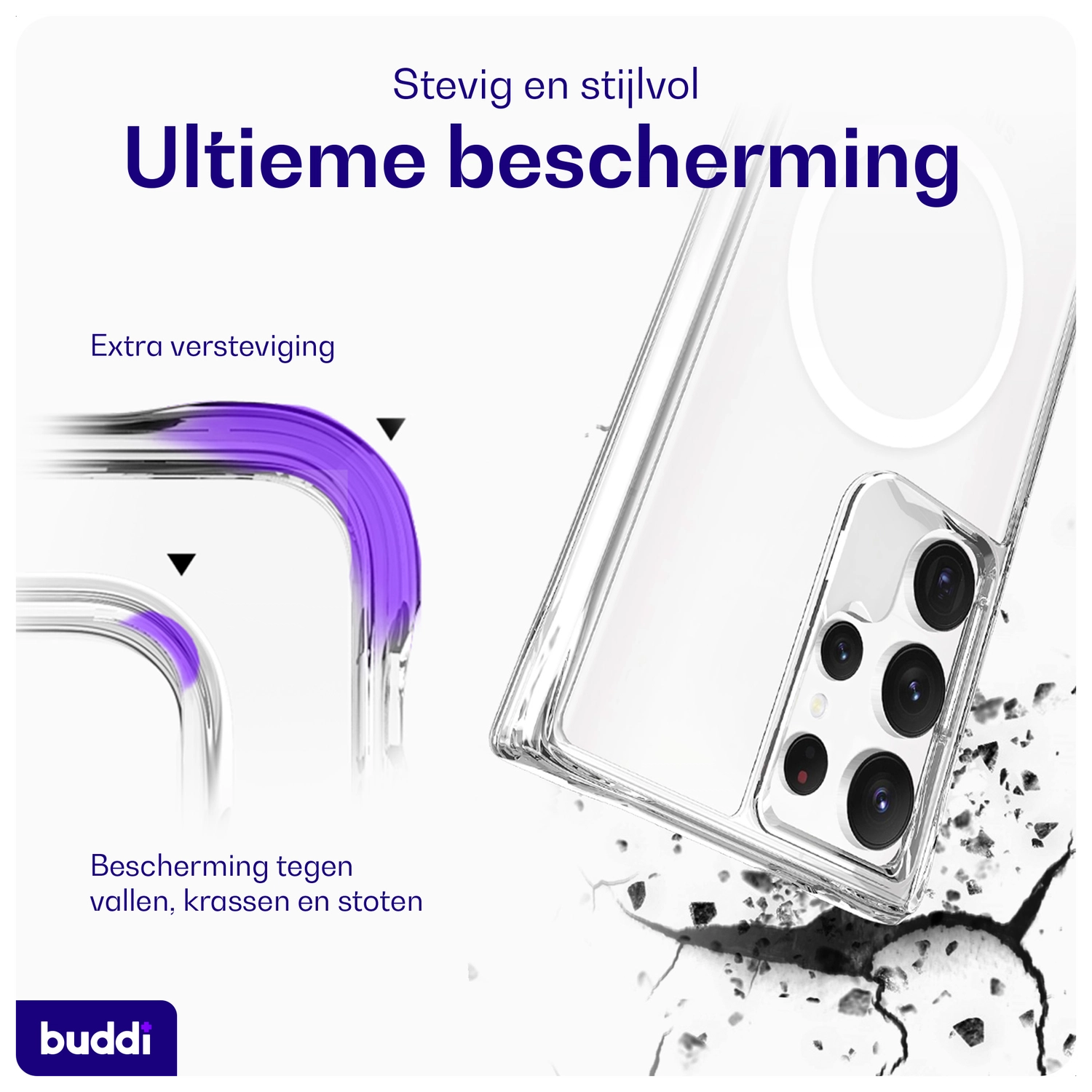 Buddi Core Samsung Galaxy S24 Ultra Hoesje MagSafe Back Cover Transparant afbeelding 3