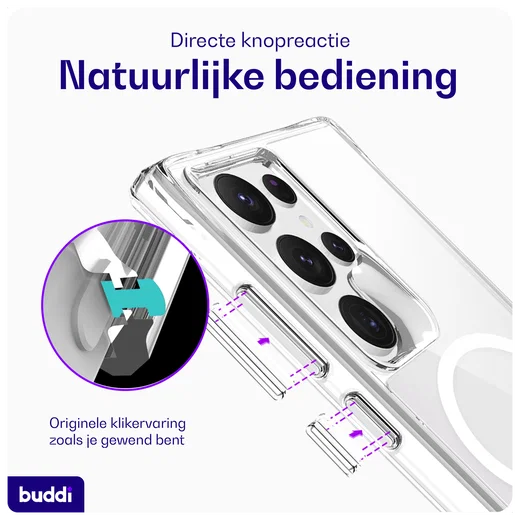 Buddi Core Samsung Galaxy S24 Ultra Hoesje MagSafe Back Cover Transparant afbeelding 5