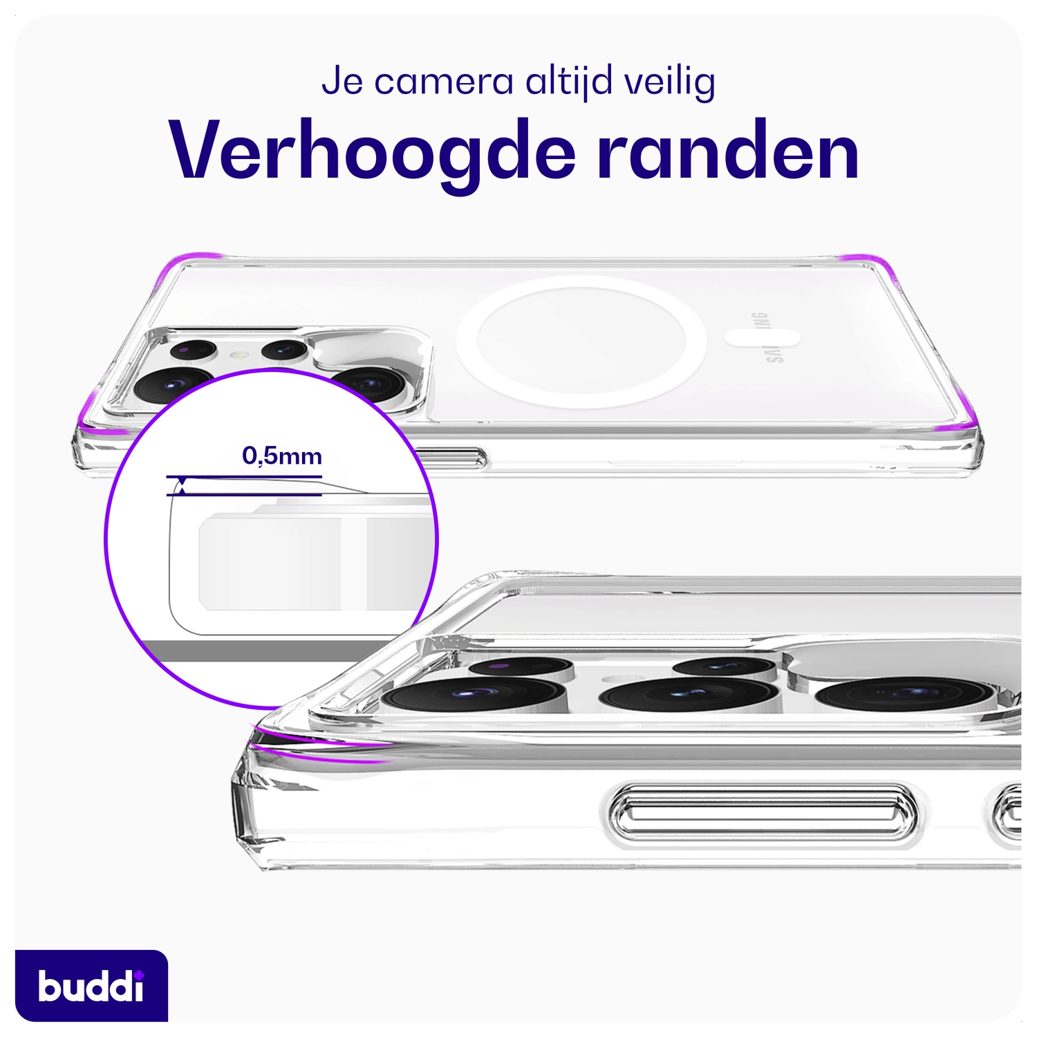 Buddi Core Samsung Galaxy S24 Ultra Hoesje MagSafe Back Cover Transparant afbeelding 8