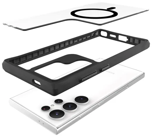 Buddi Hybrid Samsung Galaxy S24 Ultra Hoesje MagSafe Transparant Zwart afbeelding 10