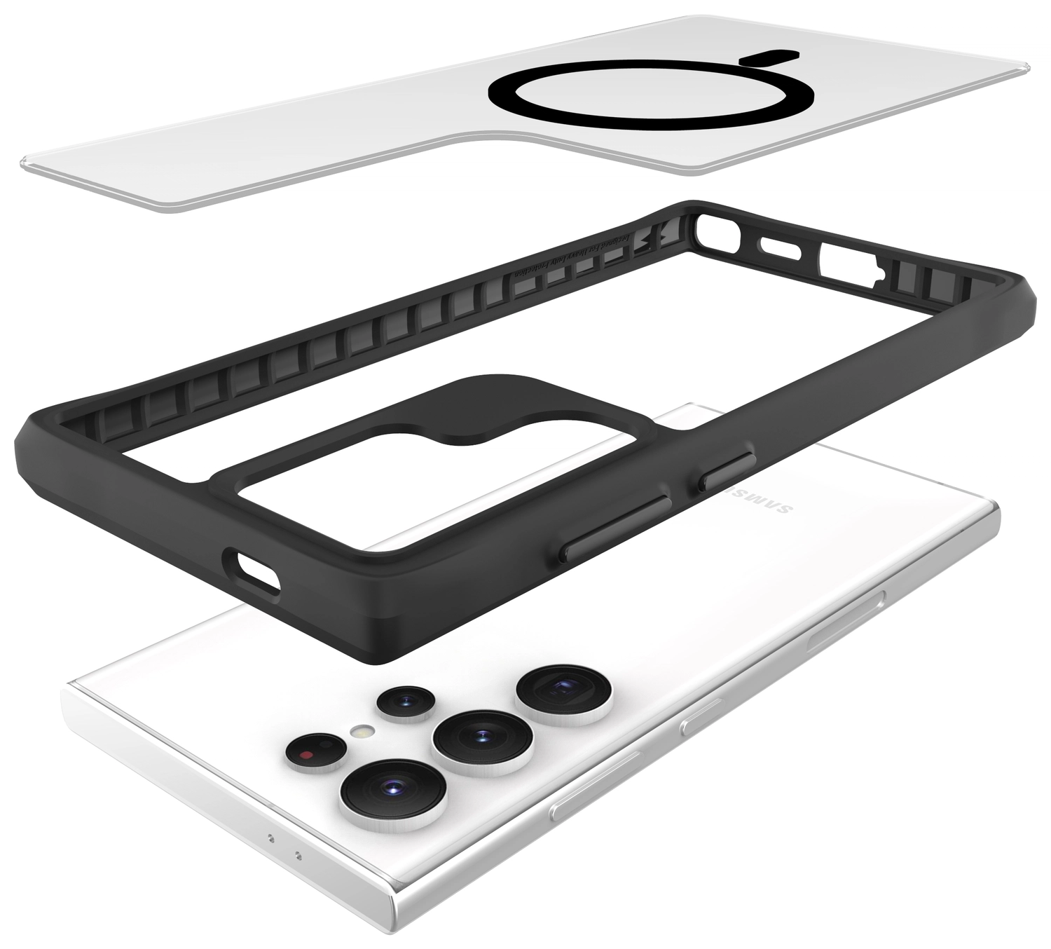Buddi Hybrid Samsung Galaxy S24 Ultra Hoesje MagSafe Matte Zwart afbeelding 11