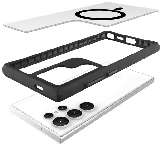 Buddi Hybrid Samsung Galaxy S24 Ultra Hoesje MagSafe Matte Zwart afbeelding 11