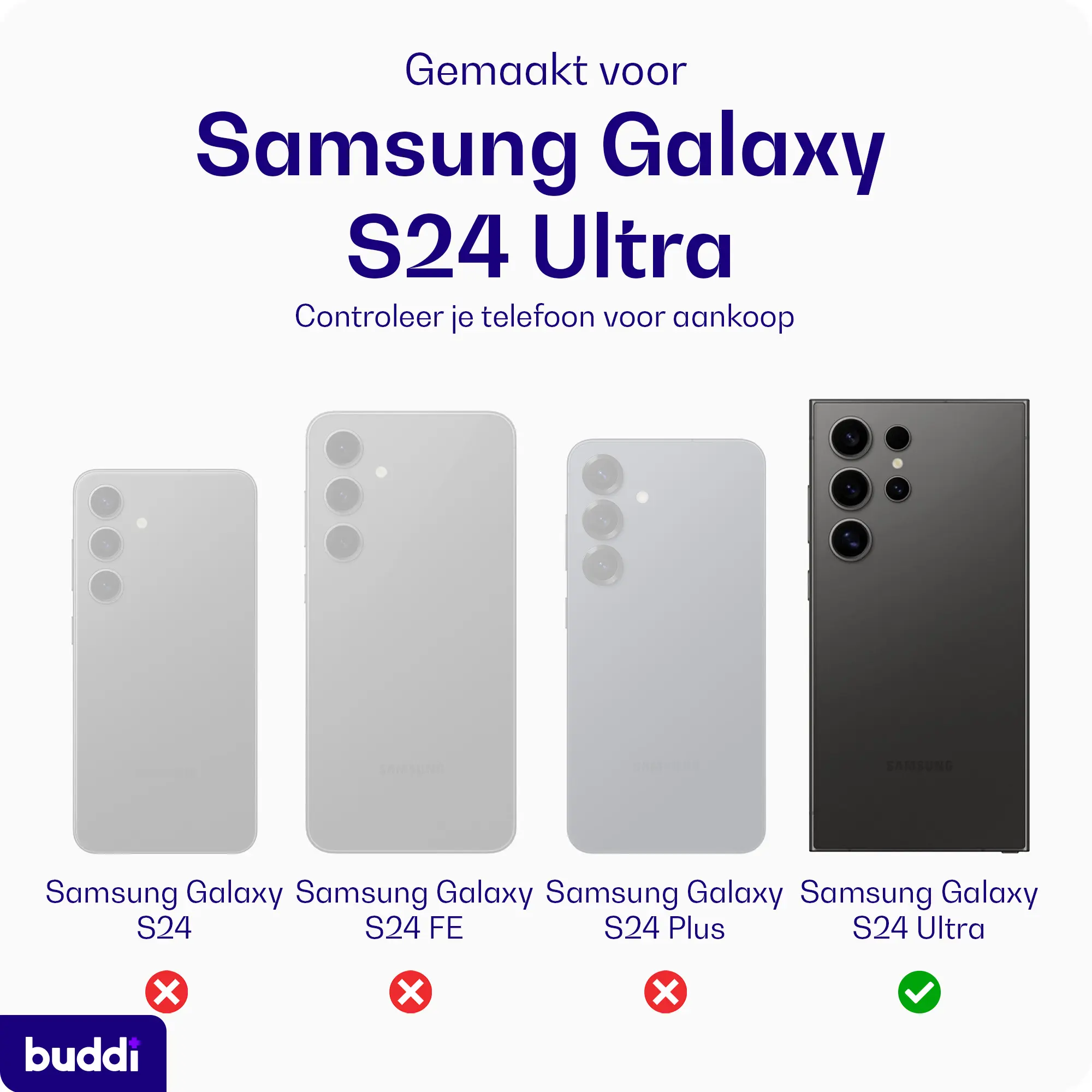 Buddi Hybrid Samsung Galaxy S24 Ultra Hoesje MagSafe Matte Zwart afbeelding 2