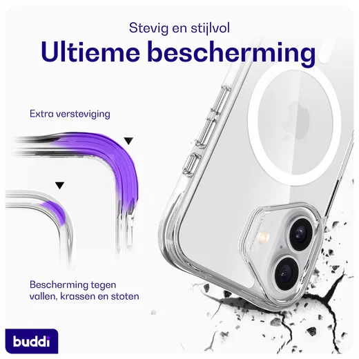 Buddi Core Apple iPhone 16 Hoesje MagSafe Back Cover Transparant afbeelding 3