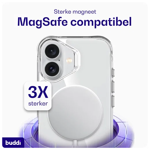 Buddi Core Apple iPhone 16 Hoesje MagSafe Back Cover Transparant afbeelding 4