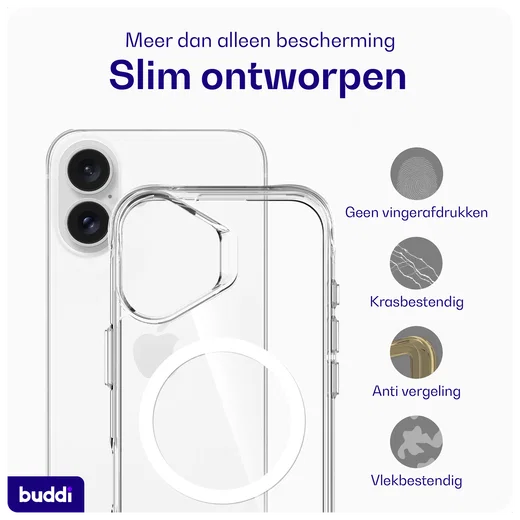 Buddi Core Apple iPhone 16 Hoesje MagSafe Back Cover Transparant afbeelding 6