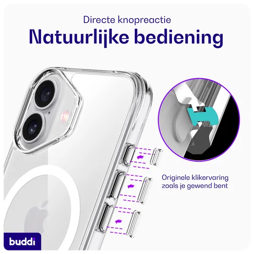 Buddi Core Apple iPhone 16 Hoesje MagSafe Back Cover Transparant afbeelding 7