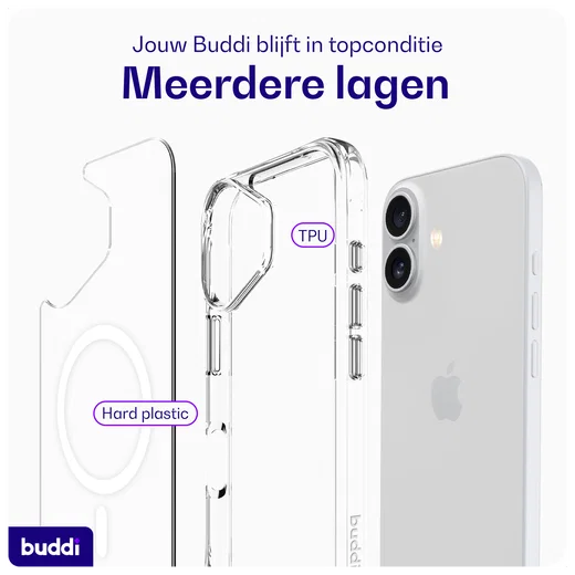 Buddi Core Apple iPhone 16 Hoesje MagSafe Back Cover Transparant afbeelding 8