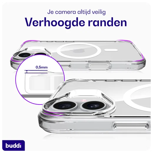 Buddi Core Apple iPhone 16 Hoesje MagSafe Back Cover Transparant afbeelding 9