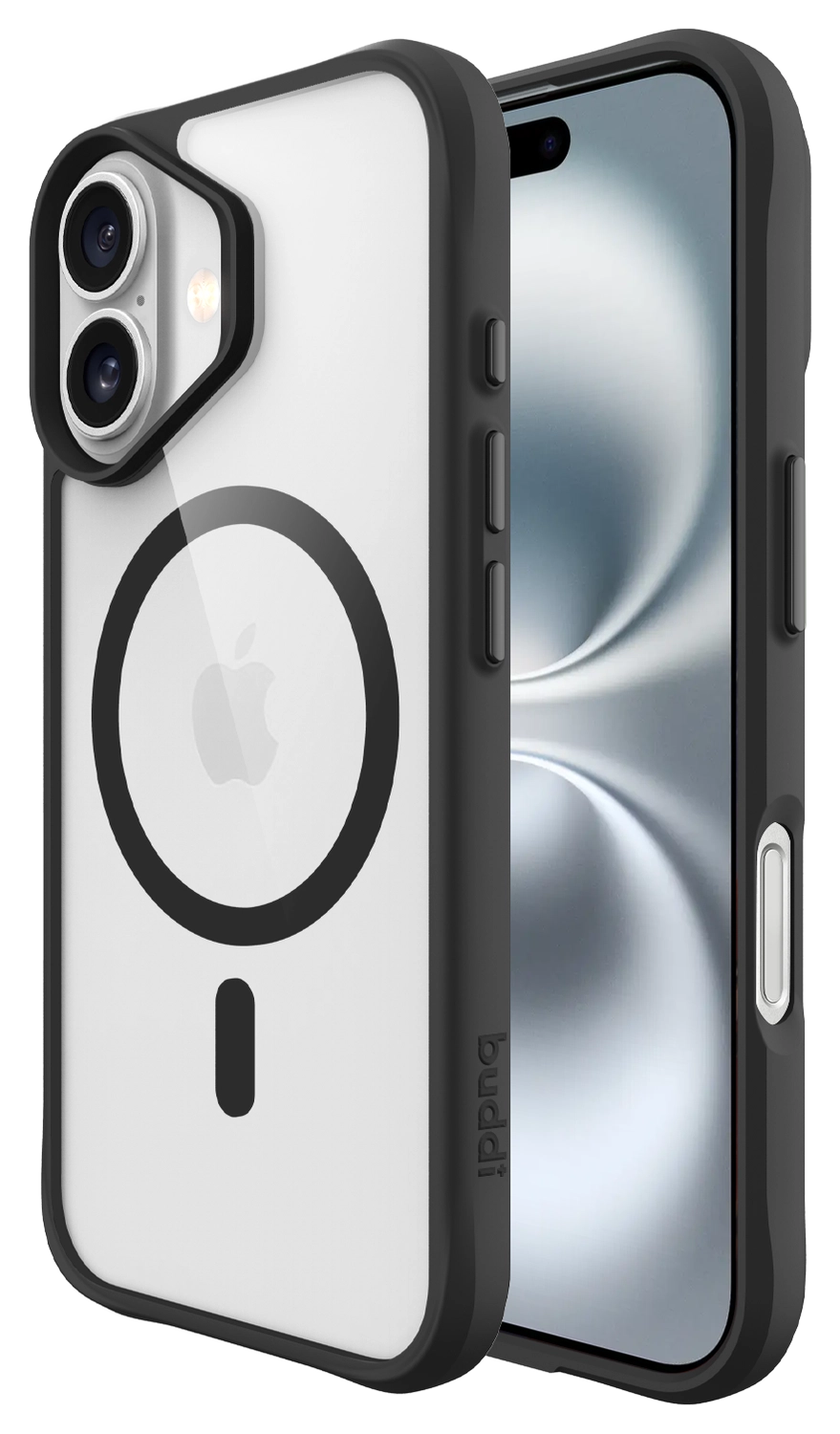 Buddi Hybrid Apple iPhone 16 Hoesje MagSafe Back Cover Transparant Zwart afbeelding 1