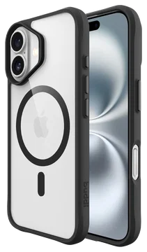 Buddi Hybrid Apple iPhone 16 Hoesje MagSafe Back Cover Transparant Zwart