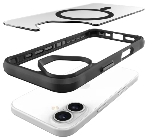 Buddi Hybrid Apple iPhone 16 Hoesje MagSafe Back Cover Transparant Zwart afbeelding 12