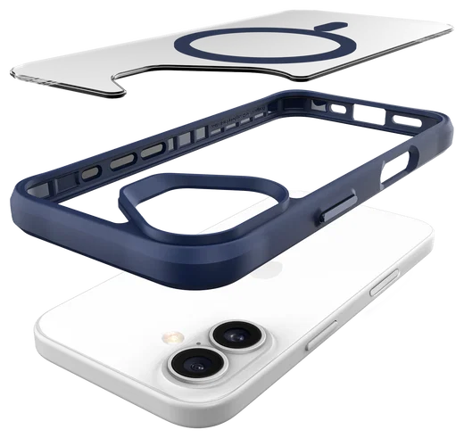 Buddi Hybrid Apple iPhone 16 Hoesje MagSafe Back Cover Transparant Blauw afbeelding 12