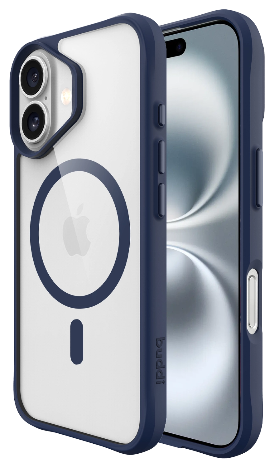 Buddi Hybrid Apple iPhone 16 Hoesje MagSafe Back Cover Transparant Blauw afbeelding 1