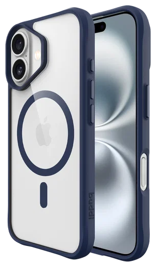 Buddi Hybrid Apple iPhone 16 Hoesje MagSafe Back Cover Transparant Blauw afbeelding 1