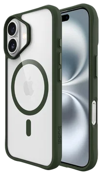 Buddi Hybrid Apple iPhone 16 Hoesje MagSafe Back Cover Transparant Groen