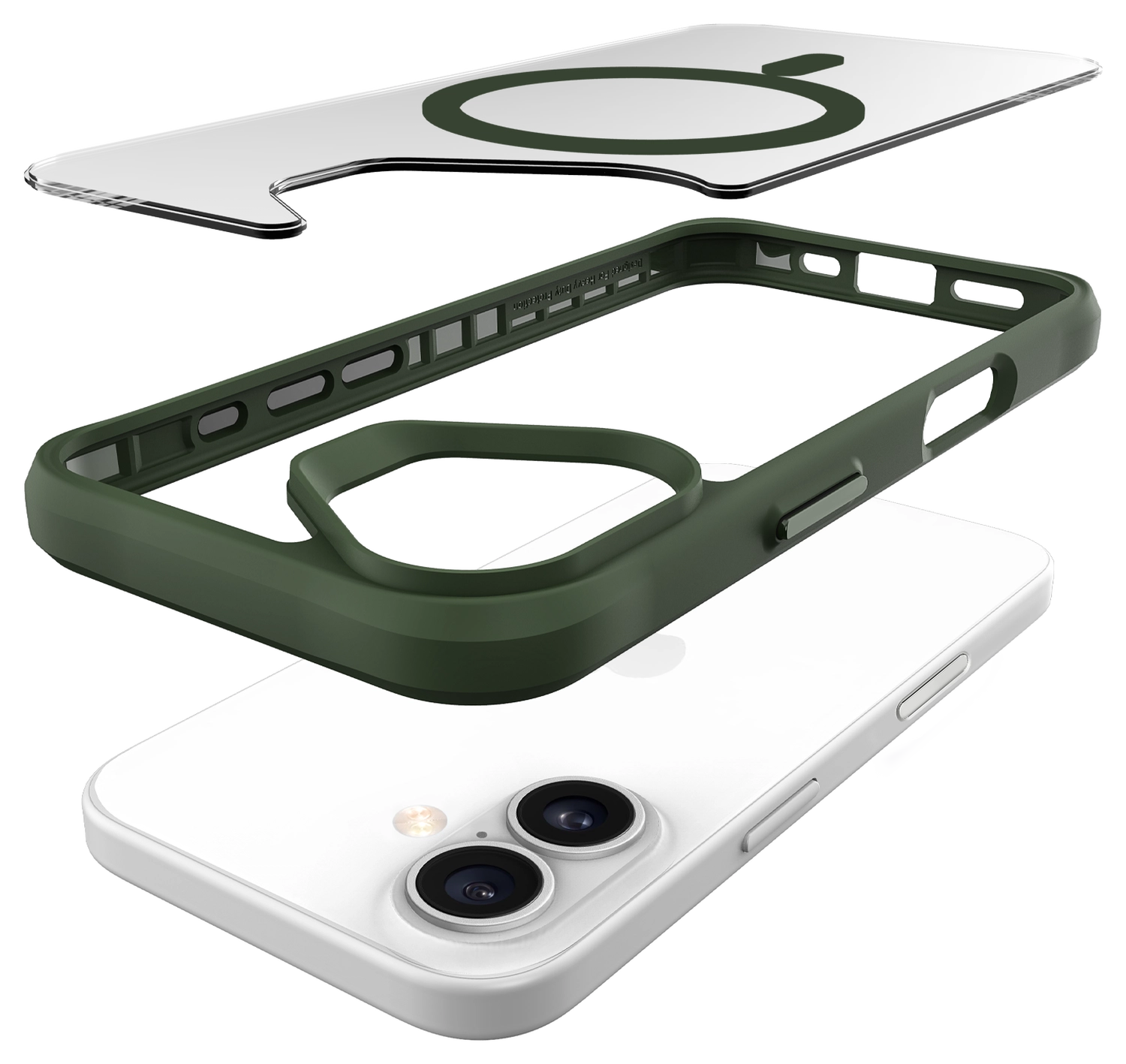 Buddi Hybrid Apple iPhone 16 Hoesje MagSafe Back Cover Transparant Groen afbeelding 12