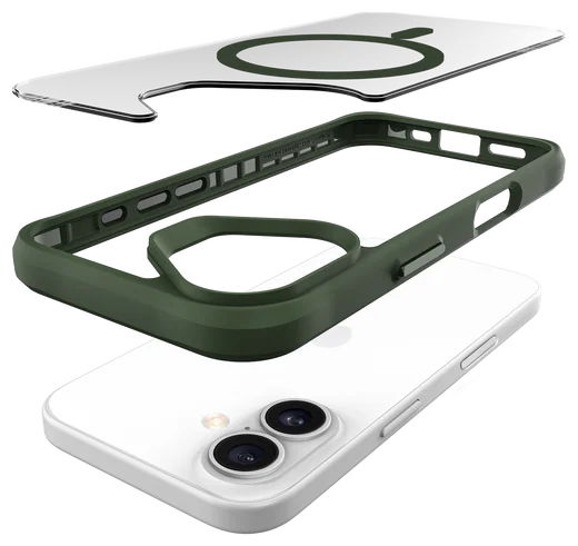 Buddi Hybrid Apple iPhone 16 Hoesje MagSafe Back Cover Transparant Groen afbeelding 12