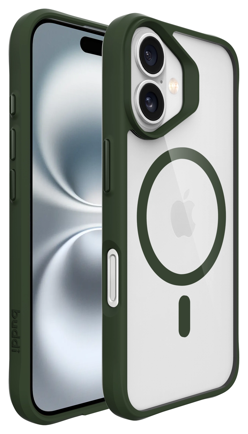 Buddi Hybrid Apple iPhone 16 Hoesje MagSafe Back Cover Transparant Groen afbeelding 10