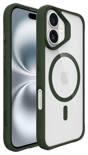 Buddi Hybrid Apple iPhone 16 Hoesje MagSafe Back Cover Transparant Groen afbeelding 10
