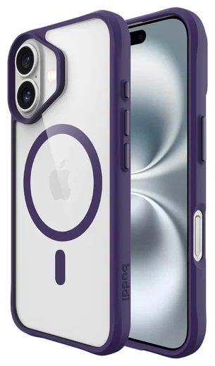 Buddi Hybrid Apple iPhone 16 Hoesje MagSafe Back Cover Transparant Paars afbeelding 1