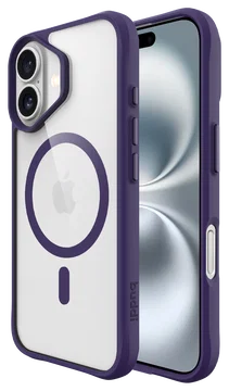 Buddi Hybrid Apple iPhone 16 Hoesje MagSafe Back Cover Transparant Paars