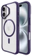 Buddi Hybrid Apple iPhone 16 Hoesje MagSafe Back Cover Transparant Paars