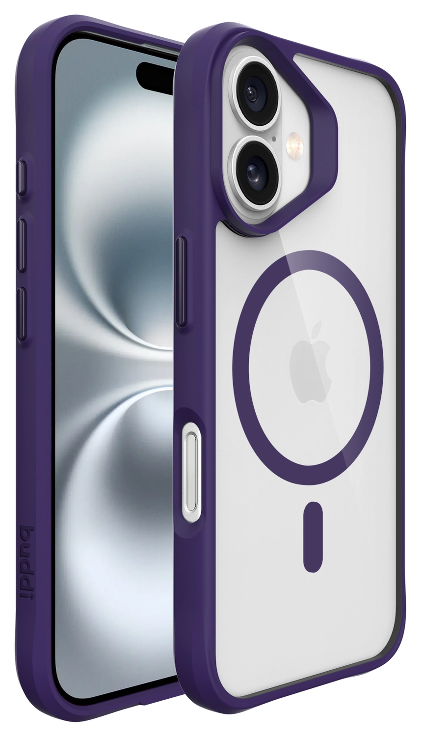 Buddi Hybrid Apple iPhone 16 Hoesje MagSafe Back Cover Transparant Paars afbeelding 10