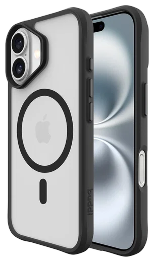 Buddi Hybrid Apple iPhone 16 Hoesje MagSafe Back Cover Matte Zwart afbeelding 1