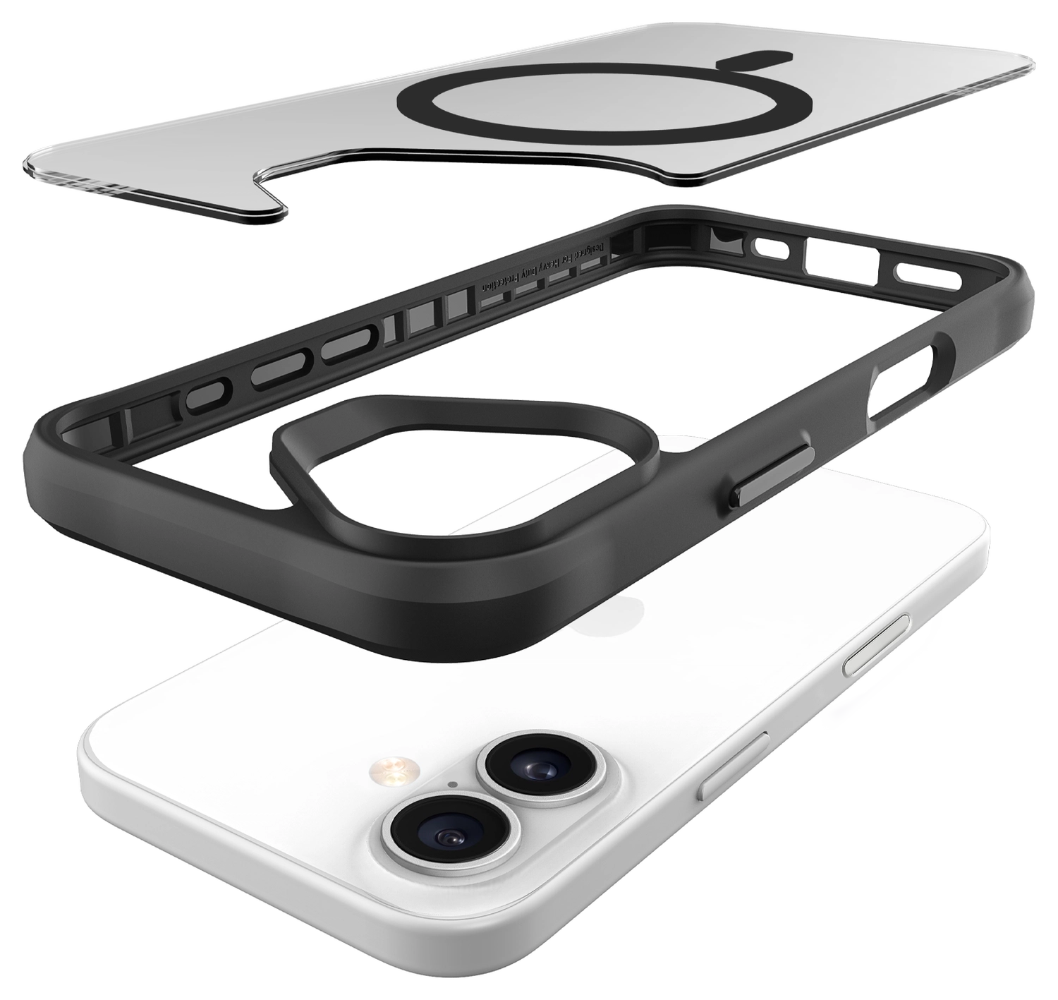 Buddi Hybrid Apple iPhone 16 Hoesje MagSafe Back Cover Matte Zwart afbeelding 12