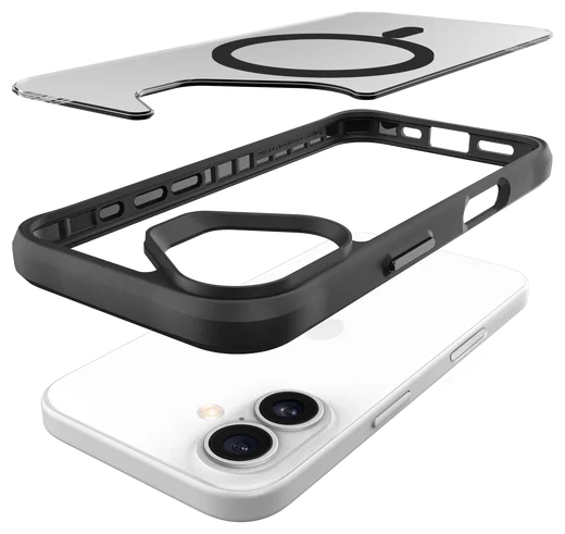 Buddi Hybrid Apple iPhone 16 Hoesje MagSafe Back Cover Matte Zwart afbeelding 12