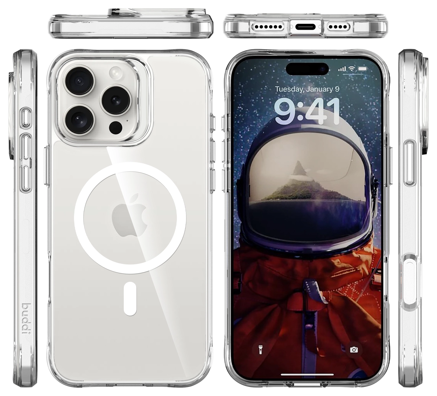 Buddi Core Apple iPhone 16 Pro Hoesje MagSafe Back Cover Transparant afbeelding 12