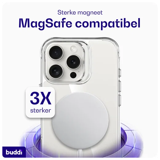 Buddi Core Apple iPhone 16 Pro Hoesje MagSafe Back Cover Transparant afbeelding 4
