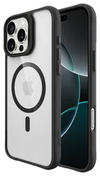 Buddi Hybrid Apple iPhone 16 Pro Hoesje MagSafe Back Cover Transparant Zwart afbeelding