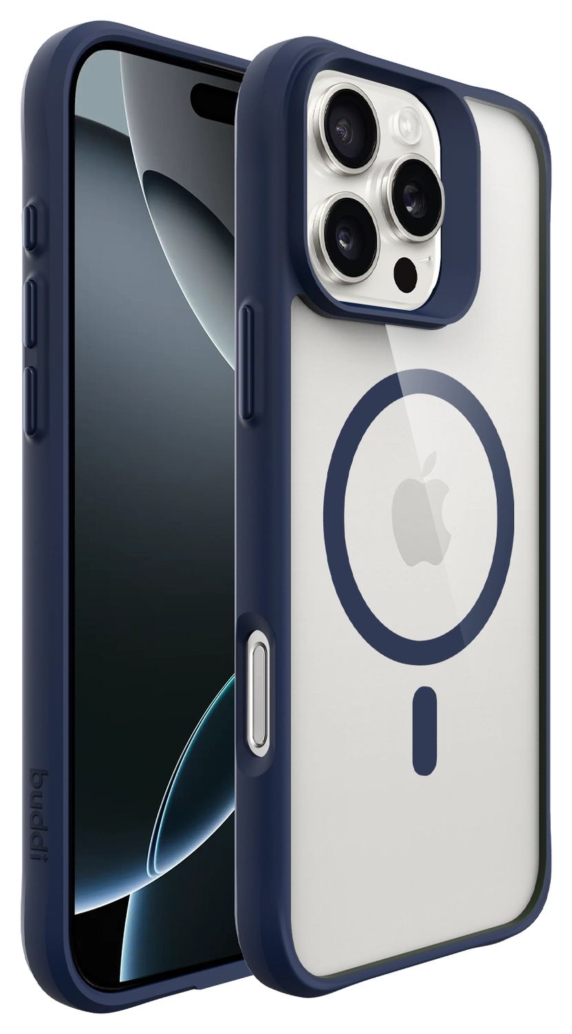 Buddi Hybrid Apple iPhone 16 Pro Hoesje MagSafe Back Cover Transparant Blauw afbeelding 10
