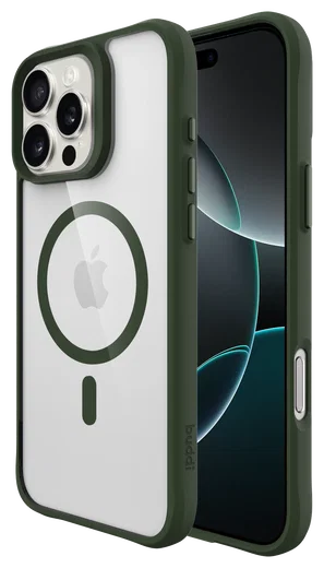 Buddi Hybrid Apple iPhone 16 Pro Hoesje MagSafe Back Cover Transparant Groen afbeelding 1