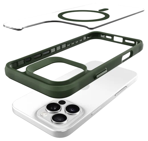 Buddi Hybrid Apple iPhone 16 Pro Hoesje MagSafe Back Cover Transparant Groen afbeelding 12